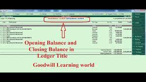 Tally Tdl For Ledger Opening Balance And Closing Balance In Ledger Title Shapes Worksheets Free Title