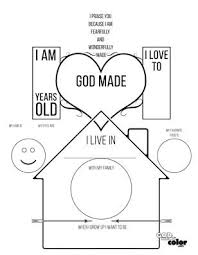 All About Me God Made Me Printable This Worksheet Lets The Child Fill In The Blanks Sunday School Worksheets Sunday School Activities Bible Lessons For Kids