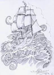 Then, check out more real and mythical animals among our cartoon animal drawing guides. Octopus Ship Ship Tattoo Kraken Tattoo Nautical Tattoo