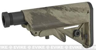Aps Crane Stock With Buffer Tube And Qd Sling Adapter Color Atacs Au Accessories Parts External Parts Stocks M4 M16 Ret Stocks Evike Com Airsoft Superstore