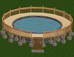 Mar 21, 2017 · one common technique used for decking around a circular pool requires each board to be tapered so they all radiate from the center of the pool. How To Build A Deck Around An Above Ground Pool Pool Deck Plans Swimming Pool Decks Above Ground Pool Decks