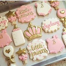 The Cutest Of Girliest Sets By Bluesugarcookieco And That Lettering Margaret Used Our Romper An Baby Shower Cookies Baby Girl Cookies Princess Cookies