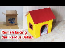 Hiasan rumah dari kardus bekas. Cara Membuat Rumah Kucing Dari Kardus Bekas Youtube Rumah Kucing Kucing Kardus