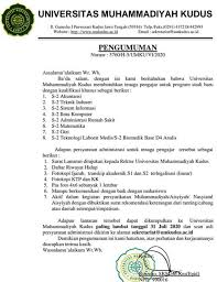 Iskak tulungagung is a supporting element of the. Lowongan Dosen Universitas Muhammadiyah Kudus Lowongan Kerja Dan Rekrutmen Bulan Juli 2021