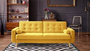 195 cm in der länge, 90 cm in der breite stauraum und bettfunktion: 3er Sofa Fjord Mit Schlaffunktion Senf Sofas Zum Halben Preis