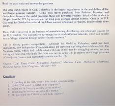 Artık narkotik devleti haline gelen kolombiya, iki büyük kartel arasında bölünmüştü. Solved Read The Case Study And Answer The Questions The D Chegg Com