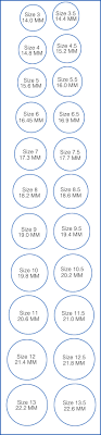 Ring Size Chart Boston Designer Jewelry Imports Inc