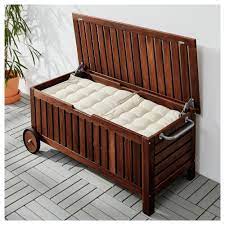 Applaro Storage Bench Outdoor Brown Stained Brown Ikea Canada Ikea Outdoor Storage Bench Patio Storage Used Outdoor Furniture