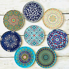 Set of 8 Drink Coasters/turkish Mandala Persian Design/housewarming  Gift/mediterranean Decorative Coasters/christmas Gift/made in Turkey
