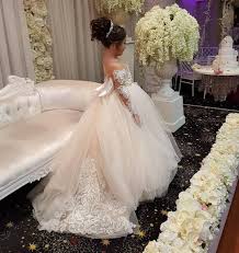 Princess White Pink Flower Girls Dresses For Weddings 2018 Lace Appliqued Little Kids Gi In 2020 Long Flower Girl Dresses Flower Girl Dresses Tulle Flower Girl Dresses