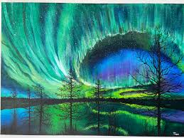Do you want to learn how to paint the northern lights? The Northern Lights Painting