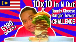 Did you guys manage to get a burger? The In N Out 10x10 Burger Challenge Malaysia 10x10 Ramly Cheese Burger Tower Challenge Youtube