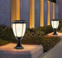 2-Pack Solar LED Post Light Lamp Yard Driveway Fence Outdoor Pillar Lights