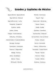 Estados Y Capitales De Mexico Estados Y Capitales Mexico Loterias Del Estado