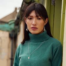 Sterling Silver Fuchsia Flower Earrings: Gold Detail Floral Drops