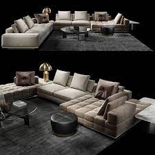 Minotti Set Lawrence Clan 3d Turbosquid 1411811 Sofa Layout Living Room Sofa Design Sofa Design