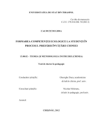 Conduita ecologica in conducerea unui autovehicul inseamna: Formarea CompetenÅ£ei Ecologice La StudenÅ£i In Procesul PredÄrii