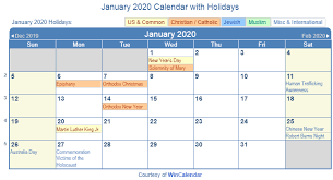 January 2020 Calendar With Holidays Usa Uk Canada India Australia Holiday Calendar Us Holiday Calendar Holiday Calendar Printable