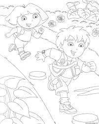 They can paint her tiny dress in pink as featured in the tv animation with a. Dora Diego S Freee437 Coloring Pages Printable