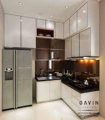 Smooth surfaces often hide kitchen facilities and appliances. Finishing Hpl Dengan Backplash Cermin Desain Dapur Kecil Desain Lemari Dapur Desain Dapur