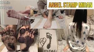 Angel Stamp miran 足拓足の裏くすぐりfootprint foot tickle tickling - YouTube