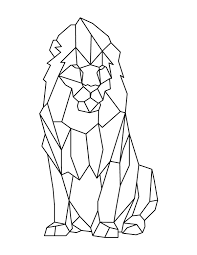 Here is full collection of free printable lion coloring sheet for kids! Printable Sitting Geometric Lion Coloring Page