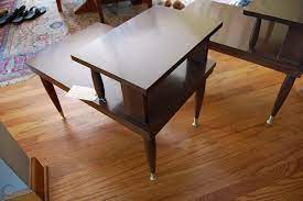 For sale, mersman maple step end tables mersman #8665 approximate size: Mersman Step End Tables Formica Top Step Side Table By Mersman 8195 1848329654