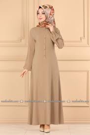Onden Dugmeli Tesettur Elbise 2304ms212 Vizon Moda Selvim Moda Moda Stilleri Elbise