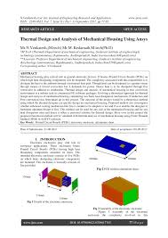 Below is our collection of online electronic engineering calculators. Pdf Thermal Design And Analysis Of Mechanical Housing Using Ansys