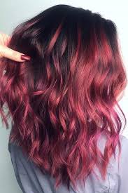 Your dark raven hair will be bolder than ever when coupled with thick bright red highlights. 50 Flirty Burgundy Hair Ideas Lovehairstyles Com