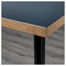 Linnmon Adils Tisch Blau Schwarz Ikea Table Colorful Table