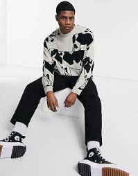 Fri, aug 6, 2021, 4:00pm edt Asos Design Oversize Strickpullover Mit Kuh Design Asos
