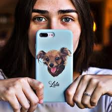 Custom Pet Face Portrait Personalised Phone Case for iPhone and Samsung Dog  or Cat Lover Gift Christmas Gifts for Men any Colour