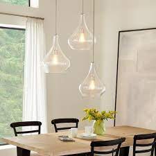 Clear Glass Teardrop Modern Pendant
