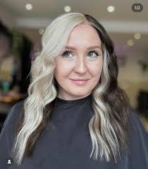 🖤🤍 SPLIT DYE 🤍🖤 Hair by @michaelastokeshair  #hushloungehair#wellablondor#ghd#splithair#staffordshirehair#orginalmineral#behindthechair#cloud9#marixsocolor