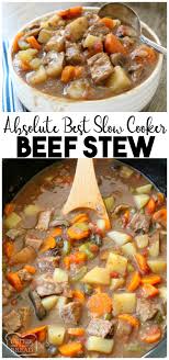 Slow Cooker Beef Stew Made With Tender Chunks Of Beef Loads Of Vegetables And A Simple Mixture Easy Stew Recipes Beef Soup Recipes Crockpot Recipes Beef Stew