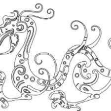 Actual dimensions of the stencil graphic are about 10% smaller than the sheet Chinese Style Dragon Stencil Freevectors
