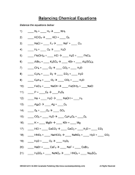 The reactant side and the product side. 49 Balancing Chemical Equations Worksheets With Answers