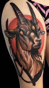 Goat tattoo on the ankle. Neo Traditional Goat Tattoo Design Novocom Top