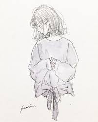 kaarii0119 zaraのあのニット art artwork drawing illustration illust watercolor girl knit zara hair ザラ ニット cute art cute drawings art inspiration