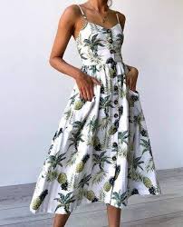 Casual Vintage Women Summer Dress Backless Polka Dot Striped Floral