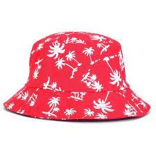 Bucket Hat Hip Hop Coconut Tree Pattern Fisherman Cap Mens Panama Fishing Hat Summer Sun Visor Bucket Hats Beach Cap Fishing Hat Sun Hats Sun Cap