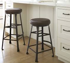 decker leather seat bar stool pottery