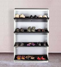 Shop shelf organizers at the container store. Buy 4 Door Mega Wall Mounted Shoe Rack In Black Colour By Fonzel Online Open Shoe Racks Shoe Racks Furniture Pepperfry Product