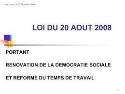 We did not find results for: Loi Du 20 Aout 2008 Democratie Sociale Et Temps De Travail Ppt Telecharger