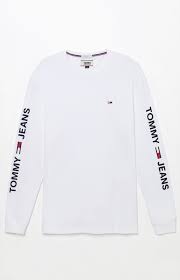 Essential Logo T Shirt Long Sleeve Tshirt Men Tommy Jeans Tshirt Logo