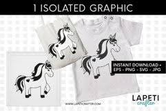 Cute Unicorn Svg File Black And White Unicorn Clipart 368274 Illustrations Design Bundles