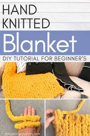 With the right hand, bring the yarn under the point of the right needle and back over the top (figure 45). How To Hand Knit A Blanket In 1 Hour Easy To Follow Tutorial Learn To Create Beautiful Things Chunky Knit Blanket Diy Diy Knit Blanket Chunky Yarn Blanket