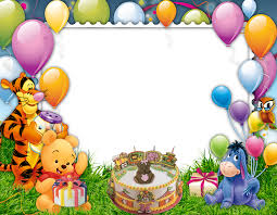 Photo frame with teddy bear, photo frame with a congratulatory inscription! Frames Png Mix Para Criancas Imagens Para Photoshop Happy Birthday Frame Birthday Frames Winnie The Pooh Birthday