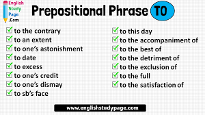 Here's an example of a prepositional phrase (in italics): 15 Prepositional Phrase To Examples English Study Page